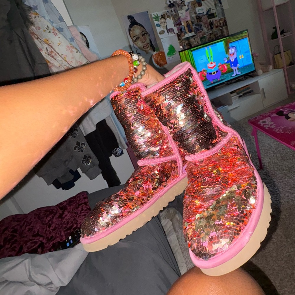 UGG Pink and Cream Boots